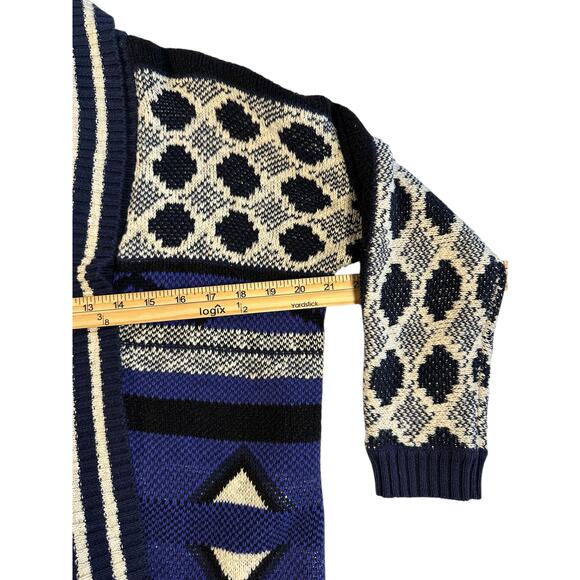 Lucky Brand Long Knit Cardigan XS/S – Southwestern Geometric Pattern Boho Indie - Picture 5 of 9